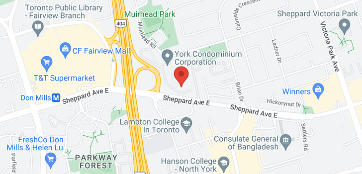 map of #1401 -1900 SHEPPARD AVE E